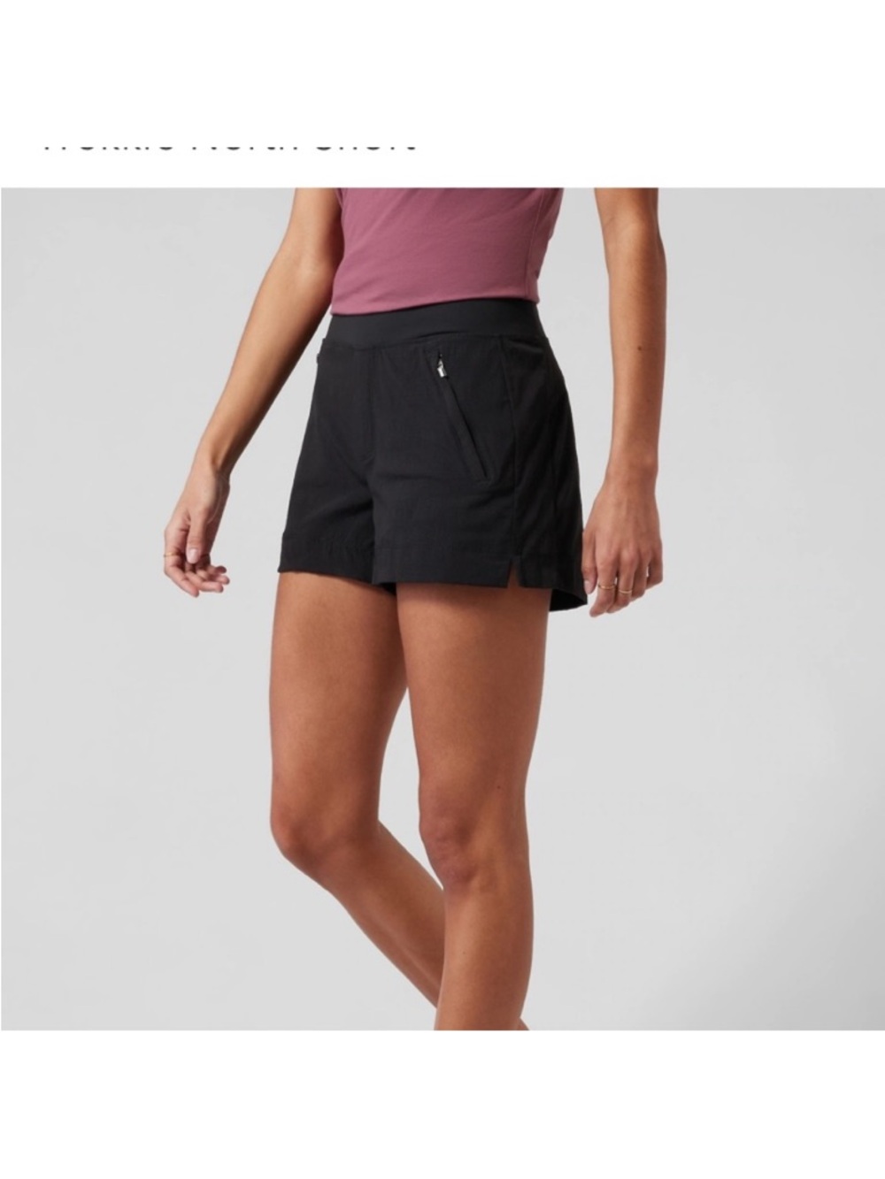 Athleta Black Women's Athletic Shorts with Zip Pocket